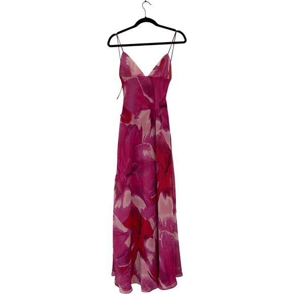Zara Womens Foulard Scarf Dress XS Pink Floral Printed Sleeveless 3322/307 NWT - Picture 3 of 16